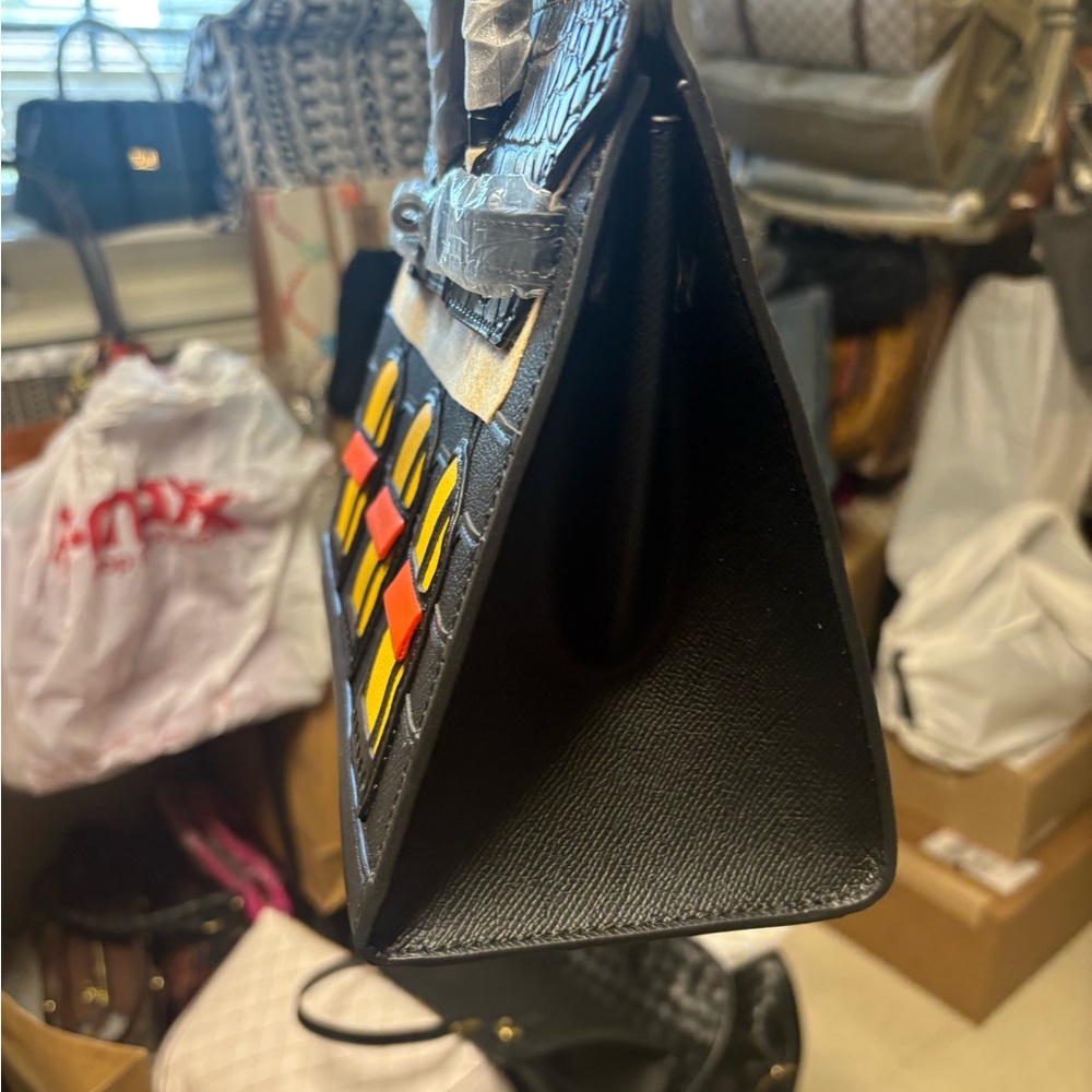 Stylish Black and Yellow Satchel - Picture 3 of 10